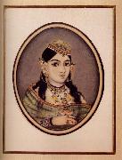 A Courtesan of Maharaja Sawai Ram Singh of Jaipur Dressed for the Spring Festival